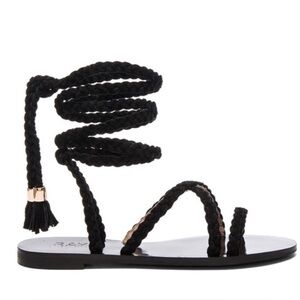RAYE EUC Sadie Braid‎ Gladiator Sandal Black Size 38 / 8